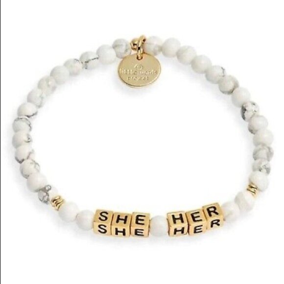 NWT Little Words Project She/Her Beaded Stretch Bracelet - Picture 1 of 4